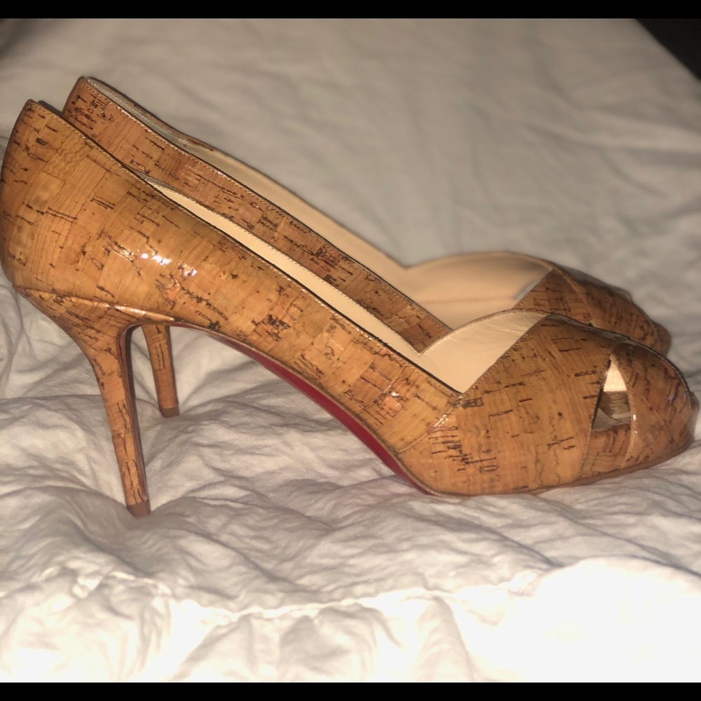 Cork Christian Louboutin heels.